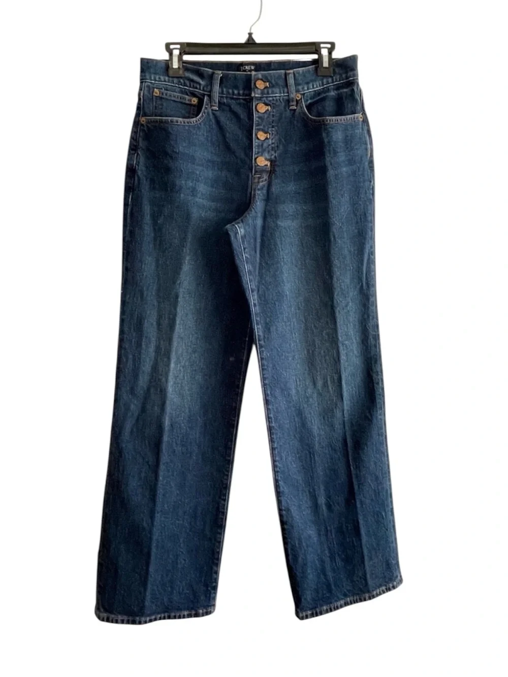 J. Crew Wide Leg Full Length Dark Wash Jeans Size 28
